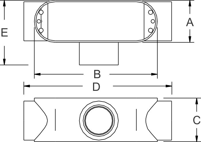 T-200A T Conduit body 2