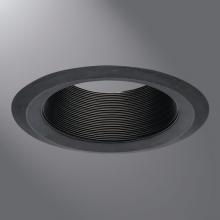 Halo Recessed Lighting Trim, 6" White Straight-Side Metal Baffle, White Self-Flange Ring