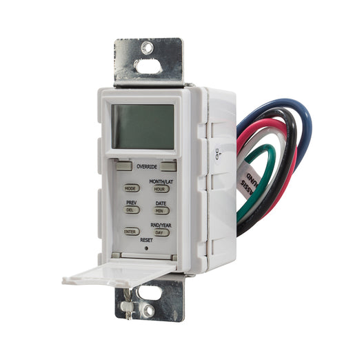 NSI Tork SS721Z Light Timer, 120/277V SPST, 7-Day Digital, Neutral Wiring, Astro w/ Wallplate - White