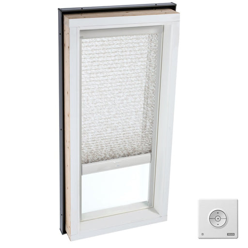 VELUX Skylight Blind, 22-1/2" W x 34-1/2" H Solar-Powered Light Filtering for FCM, QPF, VCM, VCE, VCS Models - Misty Brown