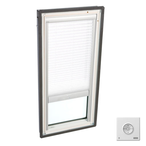 VELUX Skylight Blind, 41.4" W x 24.1" H Solar-Powered Light Filtering for FS/FSR Models - White