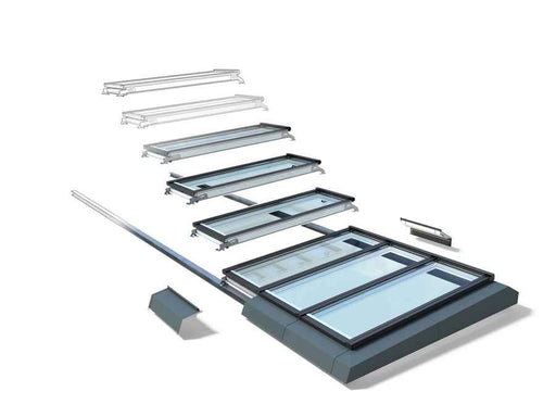 VELUX Skylight, Three 39 6/16" W x 47 3/16" H Fixed Modular w/ Control Pad